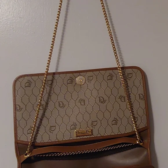 Christian Dior Signature Honeycomb Monogram Purse With Original Chain Strap - Picture 13 of 16
